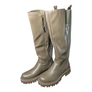 Teaieui Tan/Beige Women's Boots - Brand New - Mid to Lower Knee - Size 9.5